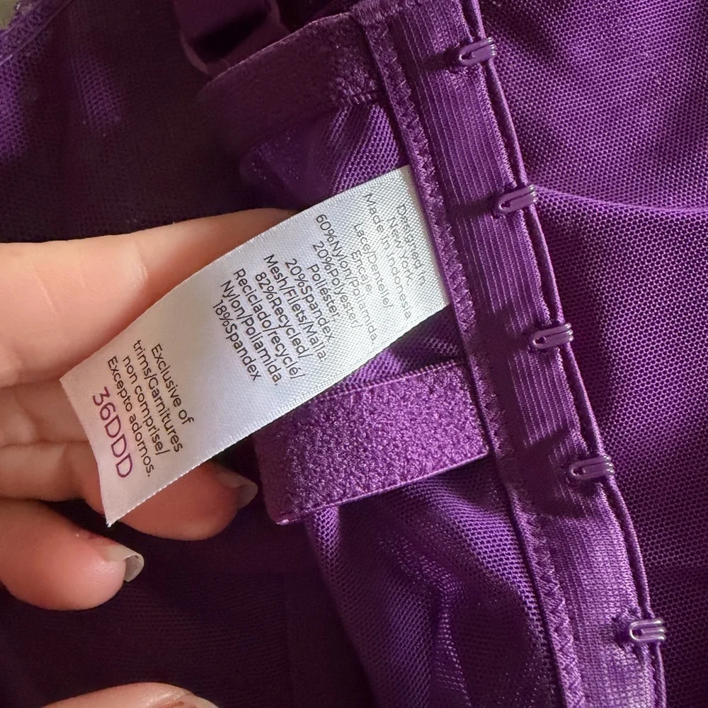 Adore Me Purple Lace Bustier with Garter Straps